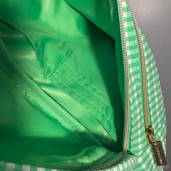 Lilly Pulitzer Green and White Gingham Crossbody Bag for Golf or Pickleball - Picture 4 of 10